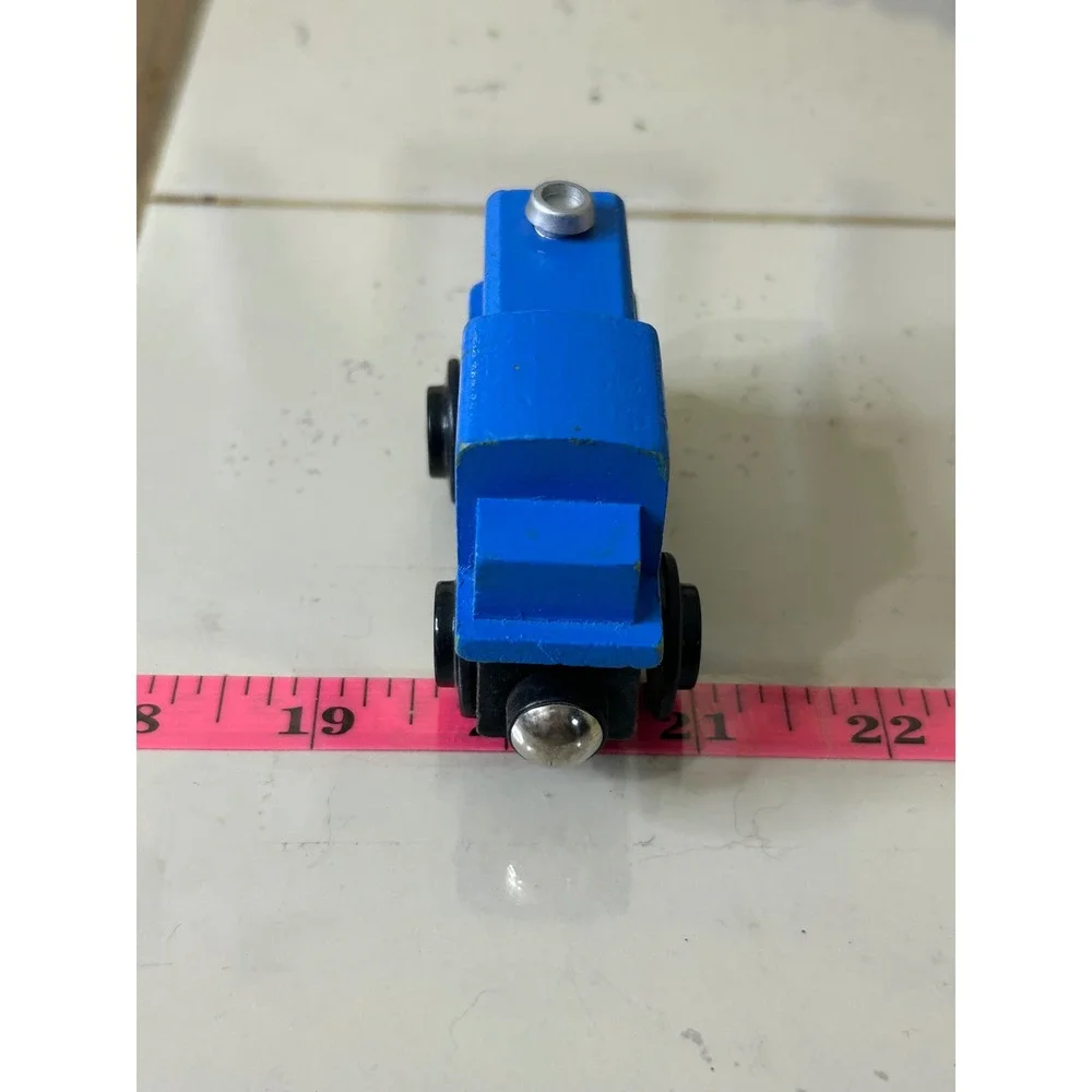 Blue Wooden Toy Train Engine Magnetic Connector Number 1 Diesel Locomotive